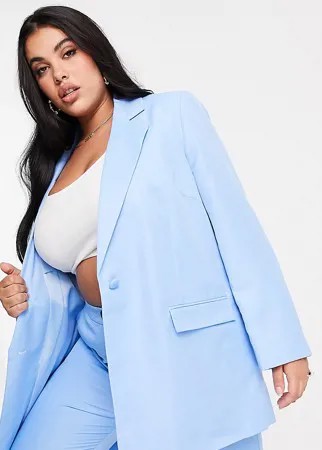 Пиджак в винтажном стиле ASOS DESIGN Curve-Голубой