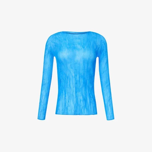 Тканый топ со складками chiffon twist Issey Miyake, синий