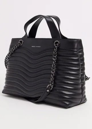 Черная стеганая кожаная сумка сэтчел Rebecca Minkoff-Черный