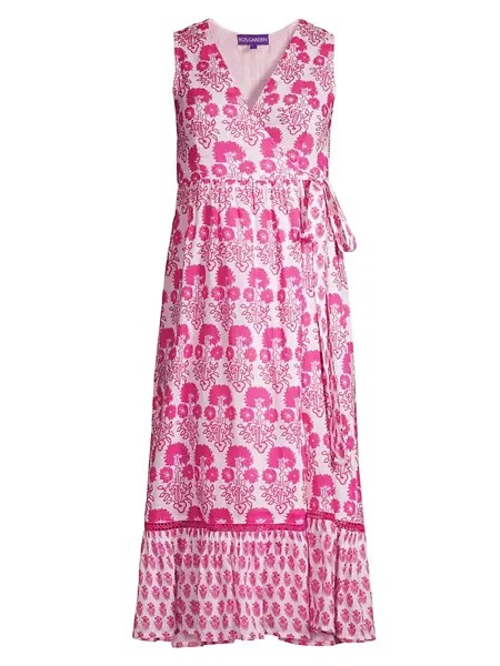 Платье миди с запахом и цветочным принтом Tula Ro'S Garden, цвет pink omega