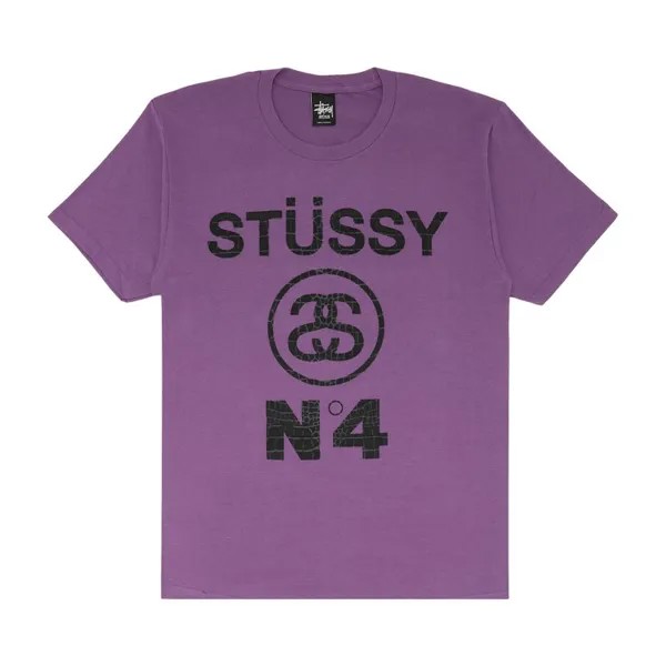 Футболка Stussy No.4 Croc 'Purple/Black', фиолетовый
