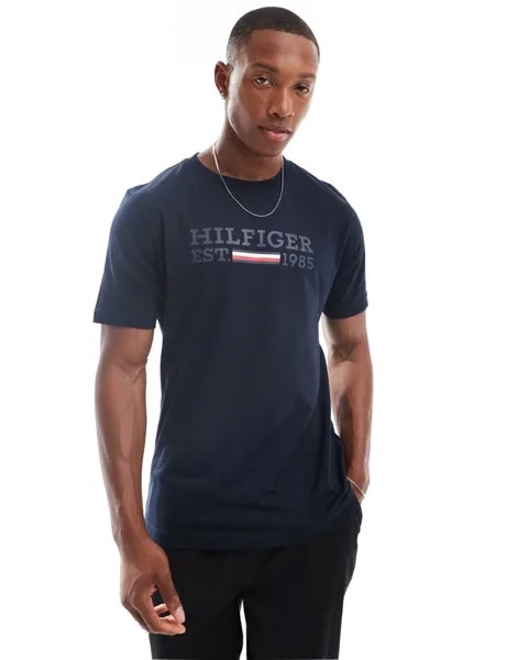 Темно-синяя футболка с большим логотипом Tommy Hilfiger — эксклюзивно для ASOS