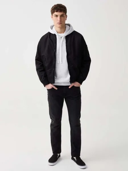 Однотонный бомбер на молнии во всю длину Grand & Hills, цвет black