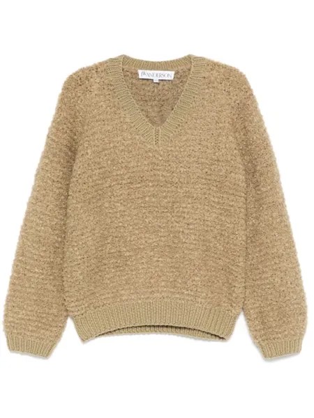 JW Anderson свитер с V-образным вырезом, зеленый