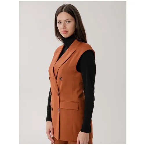 Пиджак LeNeS brand, размер 44, коричневый, коралловый