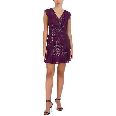 BCBGMAXAZRIA Женское короткое вечернее платье для коктейлей и вечеринок с блестками BHFO 8734