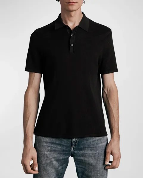 Мужская трикотажная рубашка-поло Harvey Rag & Bone, цвет Blk