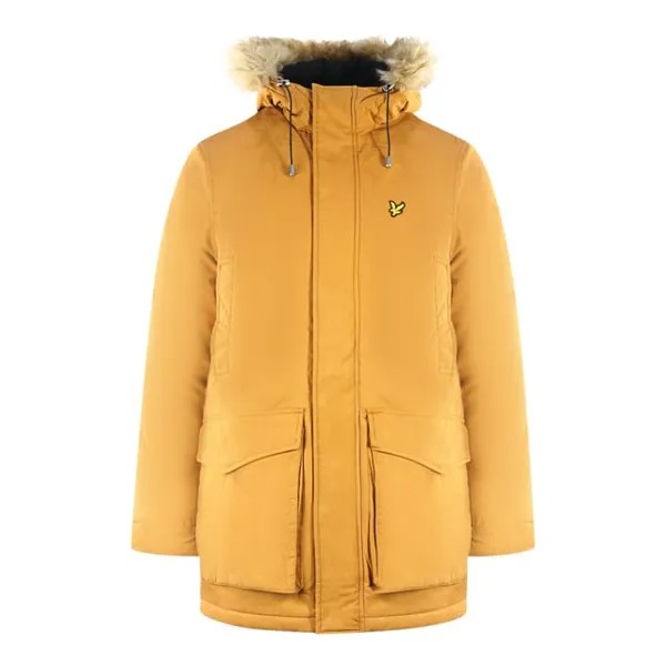 Зимняя утяжеленная куртка из микрофлиса карамельного цвета Lyle & Scott, коричневый