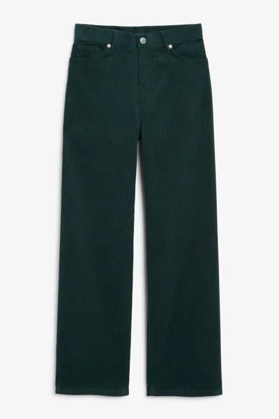 Вельветовые брюки Monki Yoko, зеленый