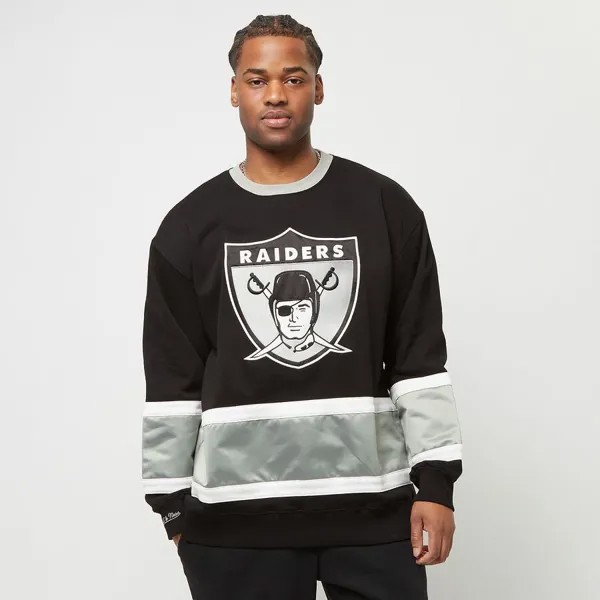 Толстовка NFL Satin Insert Fleece Crew Oakland Raiders Mitchell & Ness, цвет black