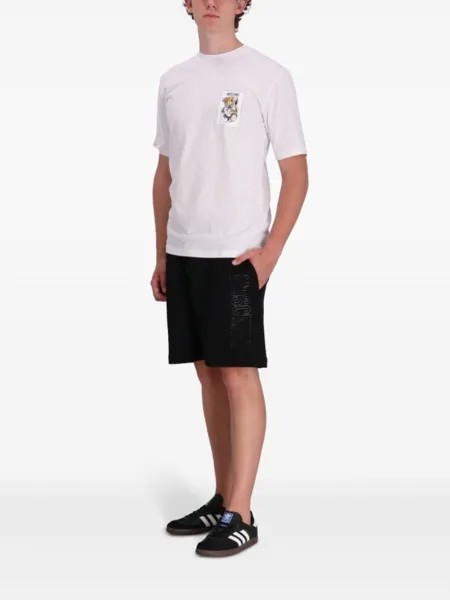 Moschino хлопковые спортивные шорты с логотипом, черный
