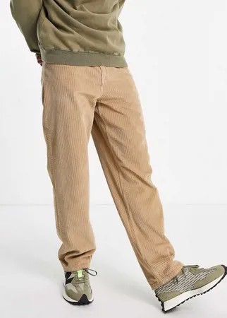 Светло-бежевые свободные джинсы из вельвета в рубчик ASOS DESIGN-Коричневый цвет