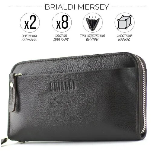 Мужской клатч BRIALDI Mersey (Мерси) relief brown