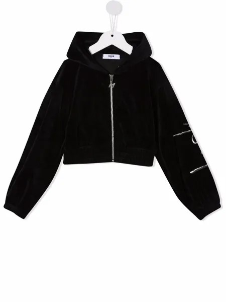 MSGM Kids флисовое худи на молнии