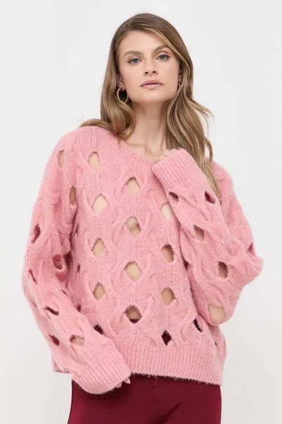 Шерстяной свитер Pinko, розовый