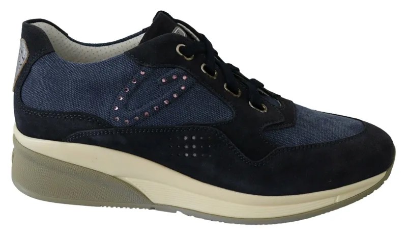 ALBERTO GUARDIANI Обувь Синие спортивные кроссовки с логотипом, женские на шнуровке EU37 / US6.5