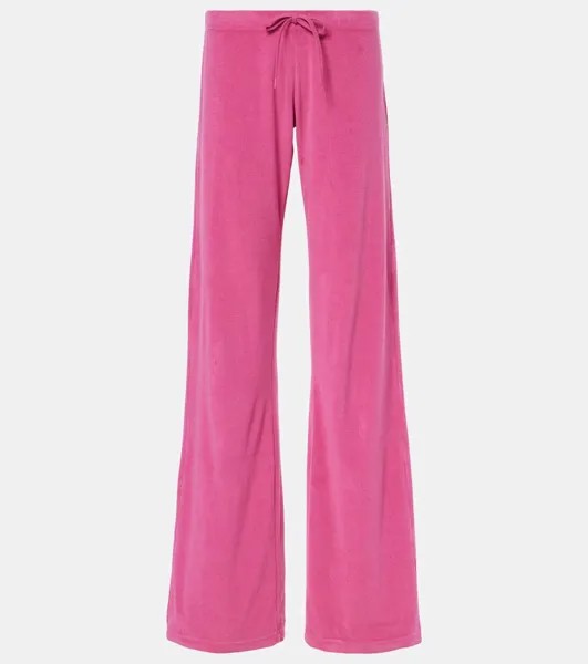 Махровые спортивные брюки с низкой посадкой Balenciaga, цвет dark pink