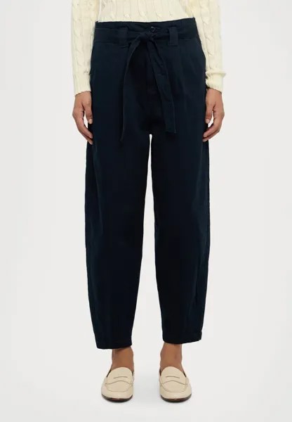 Тканевые брюки BELTED TWILL TAPERED CROP PANT Ralph Lauren, темно-синий
