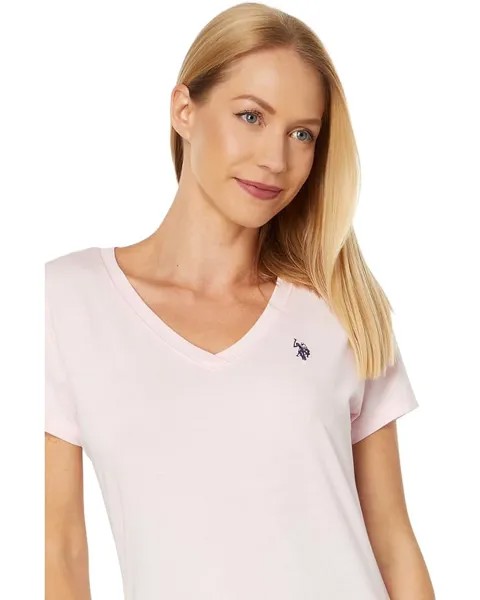 Футболка U.S. POLO ASSN. Stretch V-Neck Tee, цвет Cotton Candy