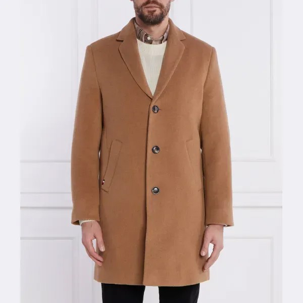 Шерстяное пальто dc из смеси шерсти Tommy Hilfiger, коричневый