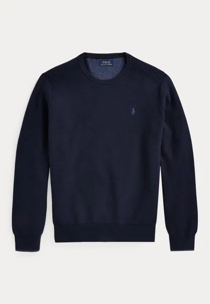 Вязаный свитер MESH KNIT COTTON CREWNECK JUMPER Ralph Lauren, темно-синий