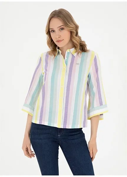 Стандартная разноцветная женская рубашка MARA U.S. Polo Assn., мятный