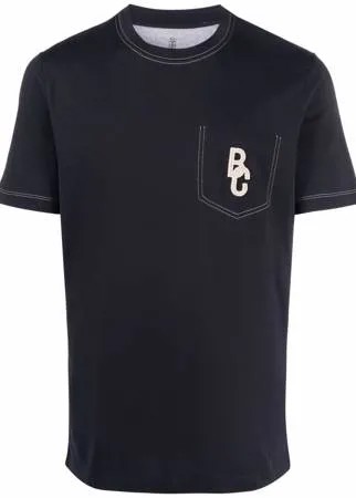 Brunello Cucinelli футболка с нашивкой-логотипом