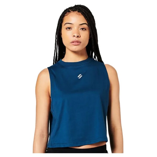 Спортивная футболка Superdry Run Cropped Loose, синий