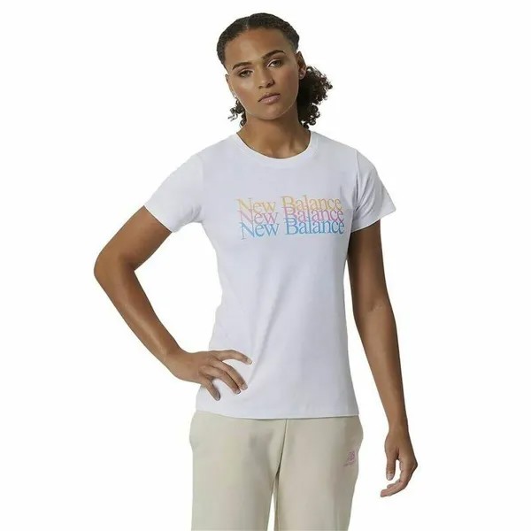 Женская футболка с коротким рукавом Celebrate Essentials NEW BALANCE, цвет blanco