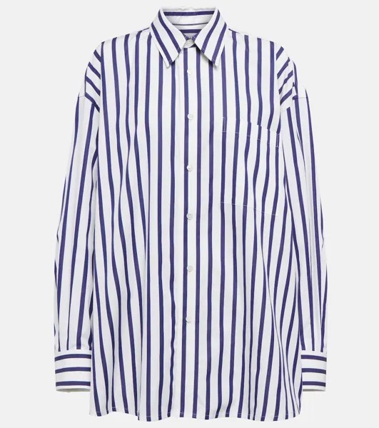 Рубашка из хлопкового поплина в полоску BOTTEGA VENETA, белый