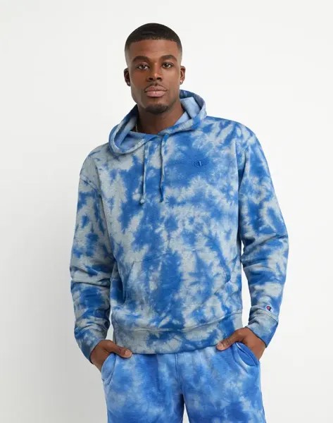 Толстовка мужская Champion Crush Dye Fleece Hoodie голубая M