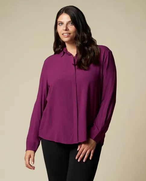 Женская рубашка из вискозы с пышными формами Rosa Thea, фиолетовый цикламен