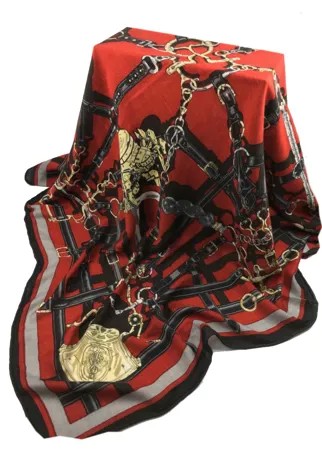 Платок женский F.FRANTELLI W01212005-X бордовый, серый,черный, 120х120 см