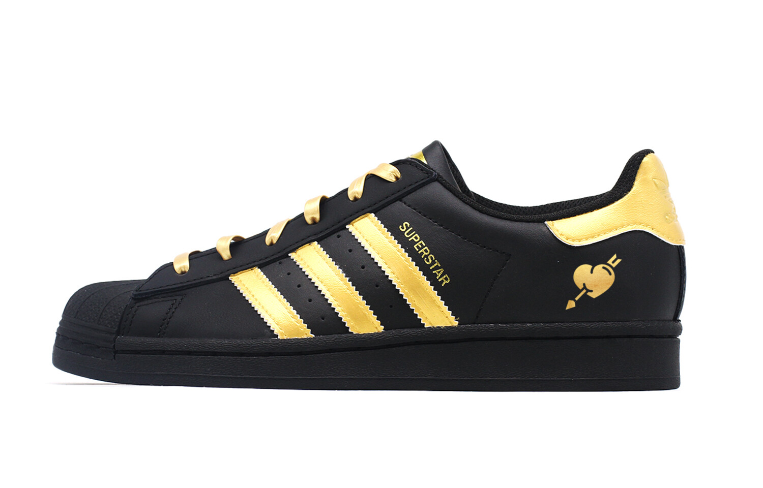 Кроссовки adidas originals Superstar Skateboarding Shoes Unisex Low-top Black/gold, черный/золотой