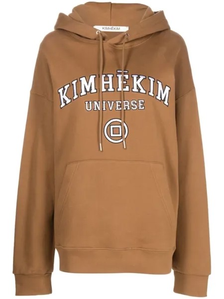 Kimhekim худи с вышитым логотипом, коричневый