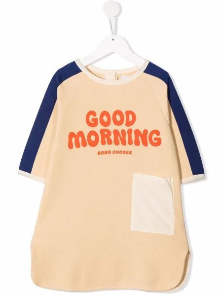 Bobo Choses платье с надписью Good Morning