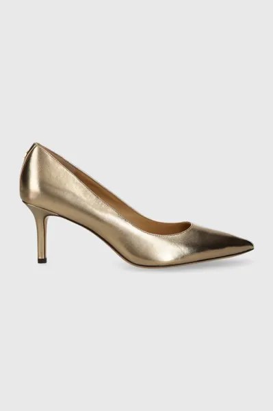Кожаные туфли Lanette на высоком каблуке Lauren Ralph Lauren, золотой