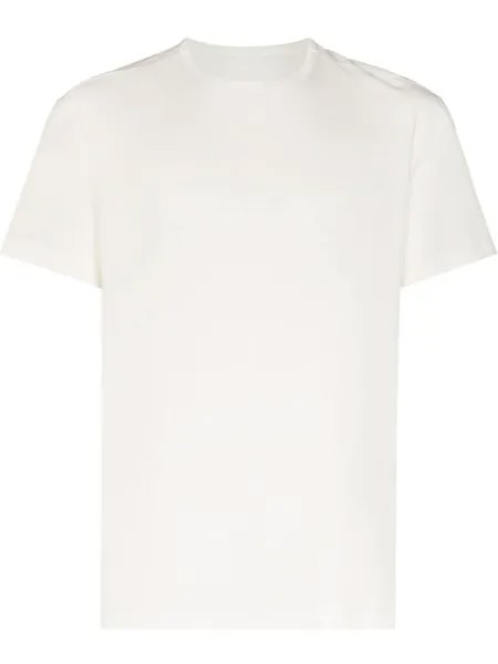 Maison Margiela футболка из джерси с вышитым логотипом, нейтральный цвет