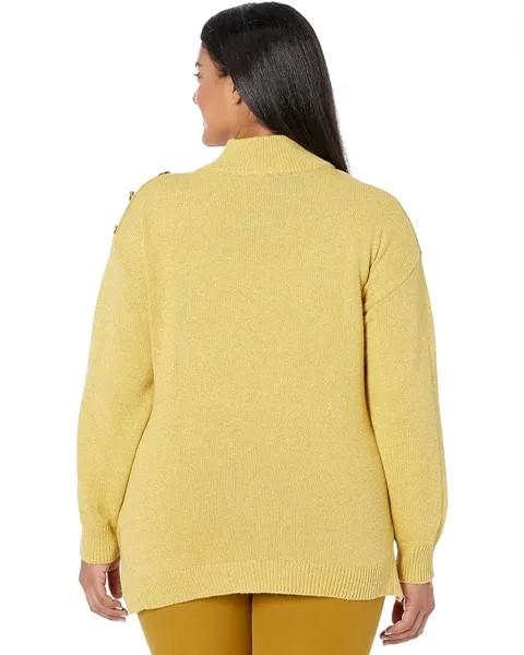 Свитер Elliott Lauren Need For Tweed Mock Neck Sweater with Button Detail On Shoulder, цвет Olive Oil
