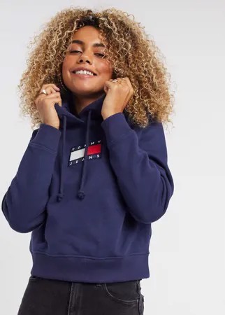 Темно-синий худи с логотипом-флагом Tommy Jeans