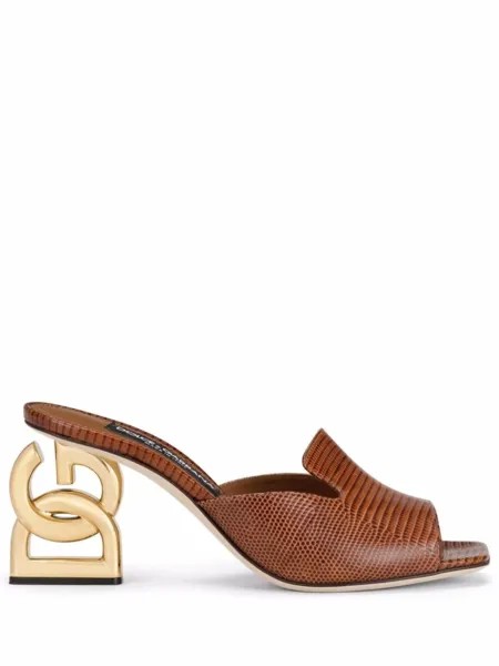 Dolce & Gabbana мюли 3.5 с принтом, коричневый