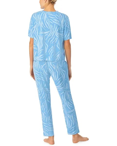 Пижамный комплект Sanctuary Short Sleeve Tee Cropped PJ Set, цвет Blue Animal