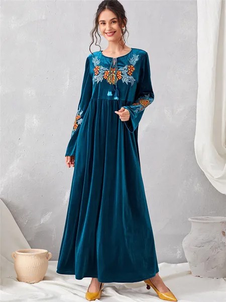 Рамадан ИД Мубарак, мусульманская бархатная абайя, женское пакистанское платье, абайя для женщин, длинное женское платье