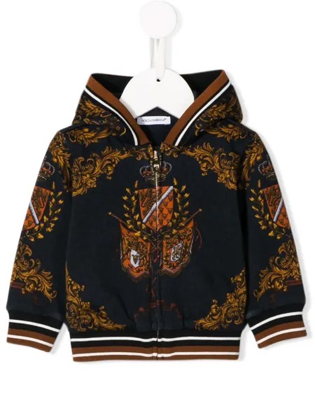 Dolce & Gabbana Kids худи Heraldic на молнии с принтом