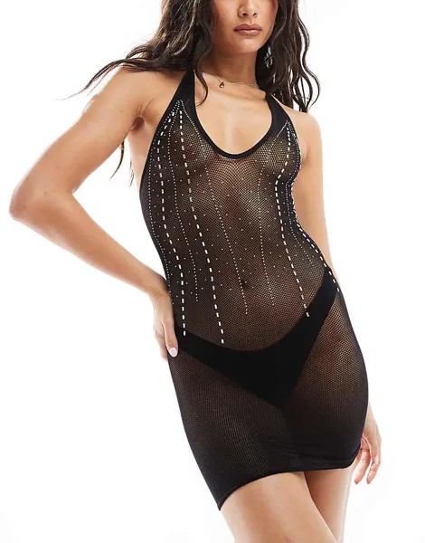 Черное платье Ann Summers – Siren – со стразами