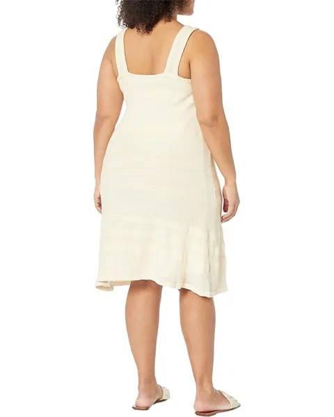 Платье LAUREN Ralph Lauren Plus Size Striped Knit Sleeveless Dress, цвет Mascarpone Cream