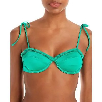 Agua Bendita Womens Madelyn Green Underwire Balconet Bikini Swim Top L BHFO 0285