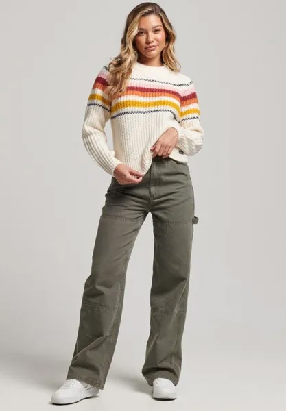 Свитшот Superdry КРУГЛЫЙ ВЫРЕЗ BRUSHED STRIPE, цвет ecru mix stripe