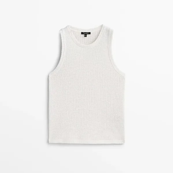 Майка Massimo Dutti Sleeveless, светло-бежевый