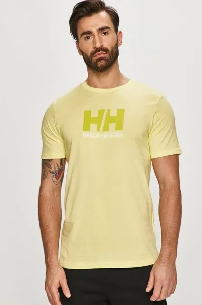 Хлопковая футболка Helly Hansen, зеленый